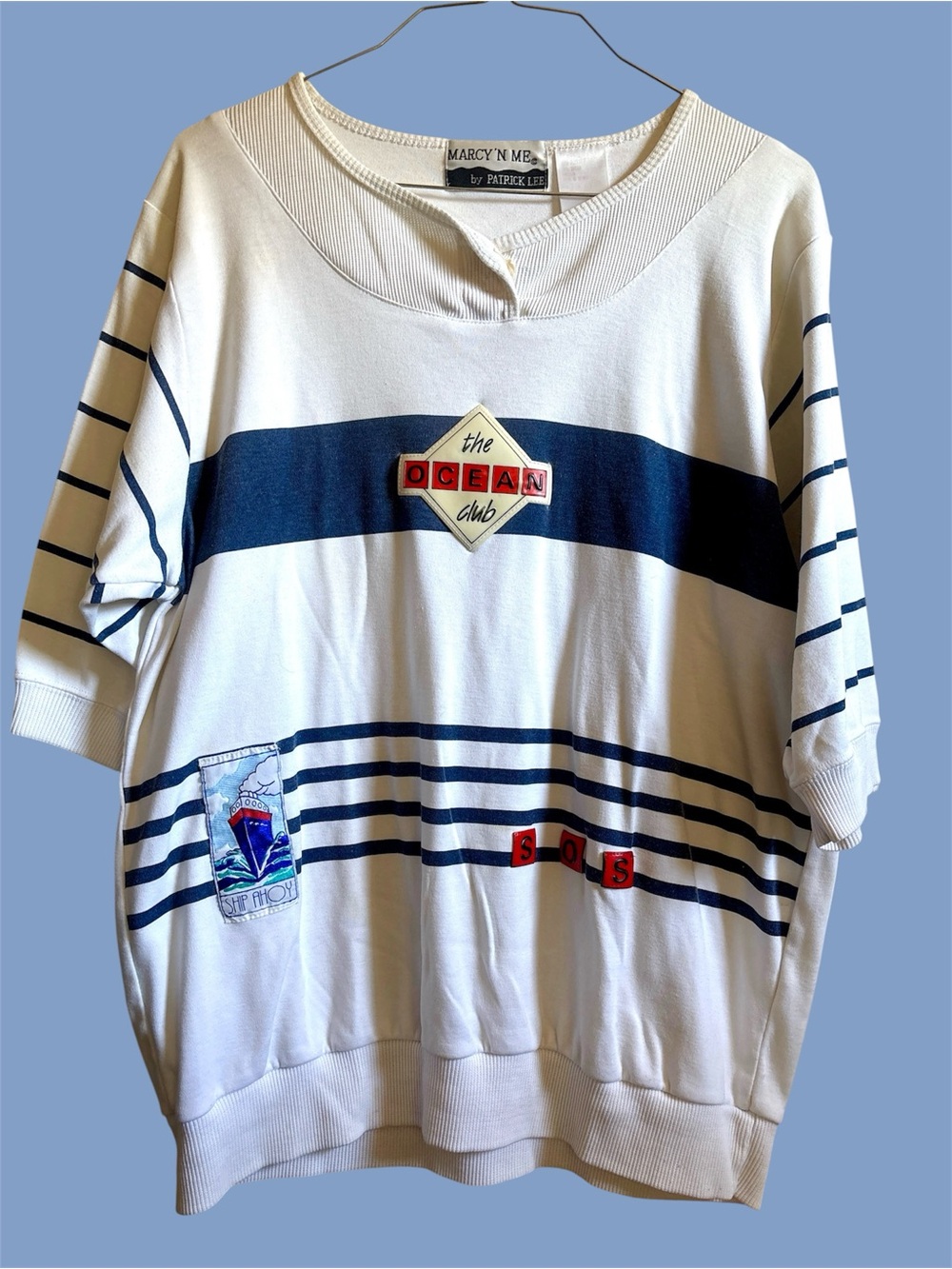 ⚓️ Vintage 80s/90s "The Ocean Club" Nautical Sweatshirt / Tee